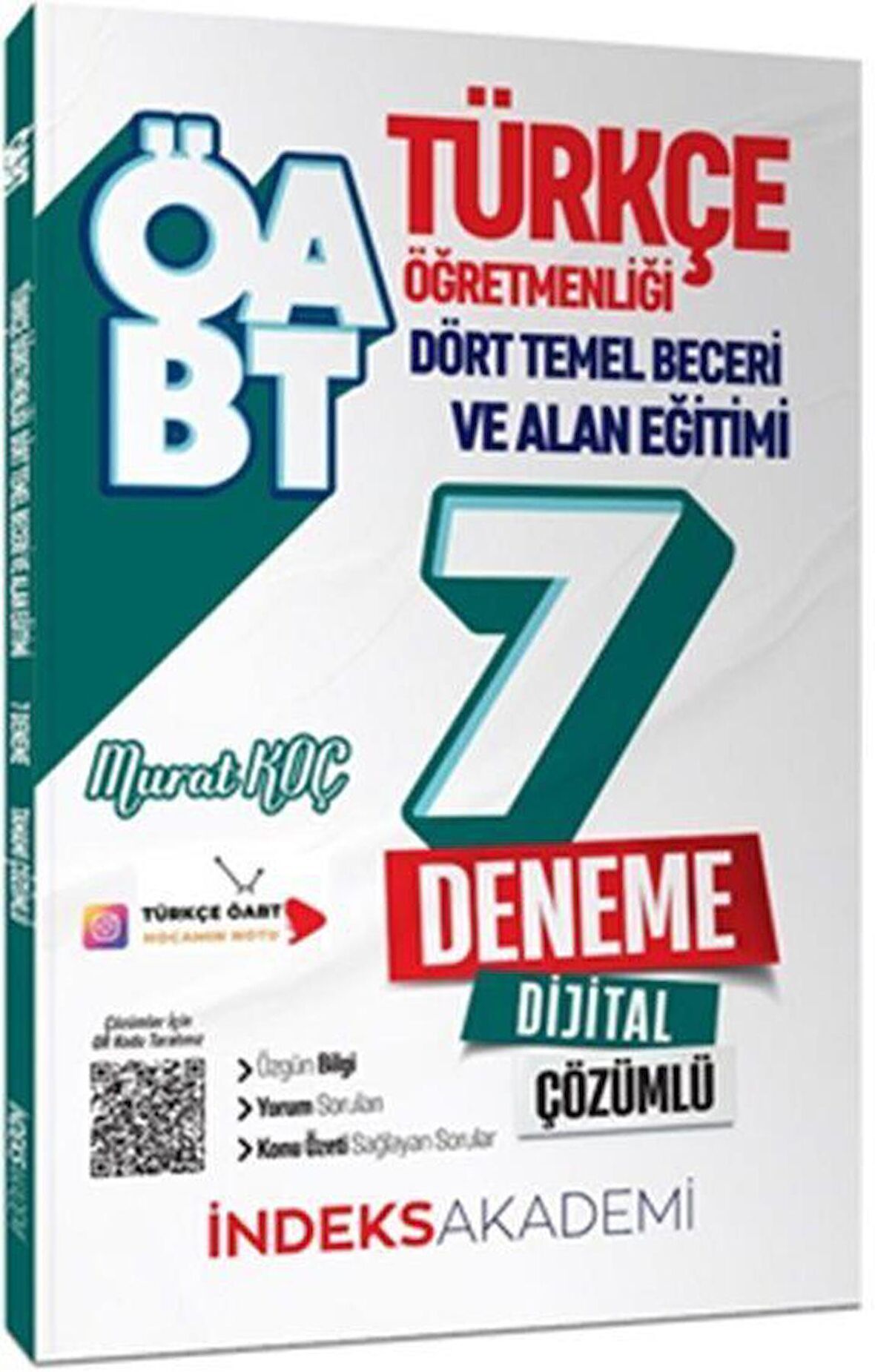 2023 ÖABT Türkçe Dört Temel Beceri ve Alan Eğitimi 7 Deneme İndeks Akademi