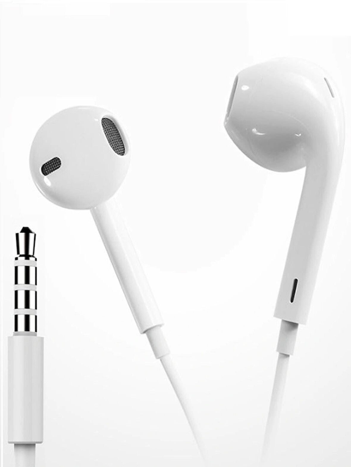 iPhone 5-6 Uyumlu Mikrofonlu Kulaklık (3.5mm jack) Beyaz