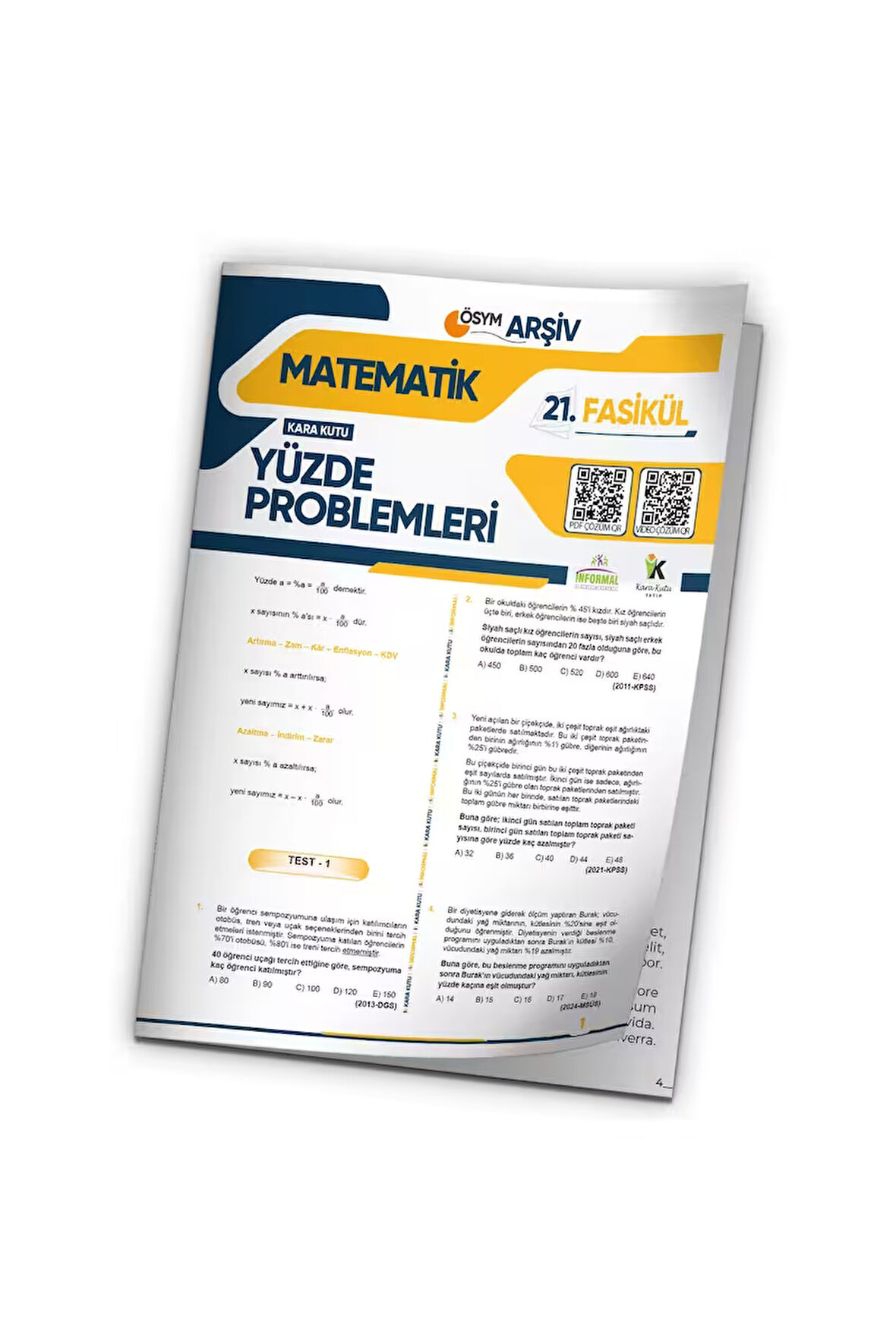 2025 Tyt Matematik Yüzde Problemleri Ösym Çıkmış Soru Bankası Modüler Set Çözümlü 21.fasikülü
