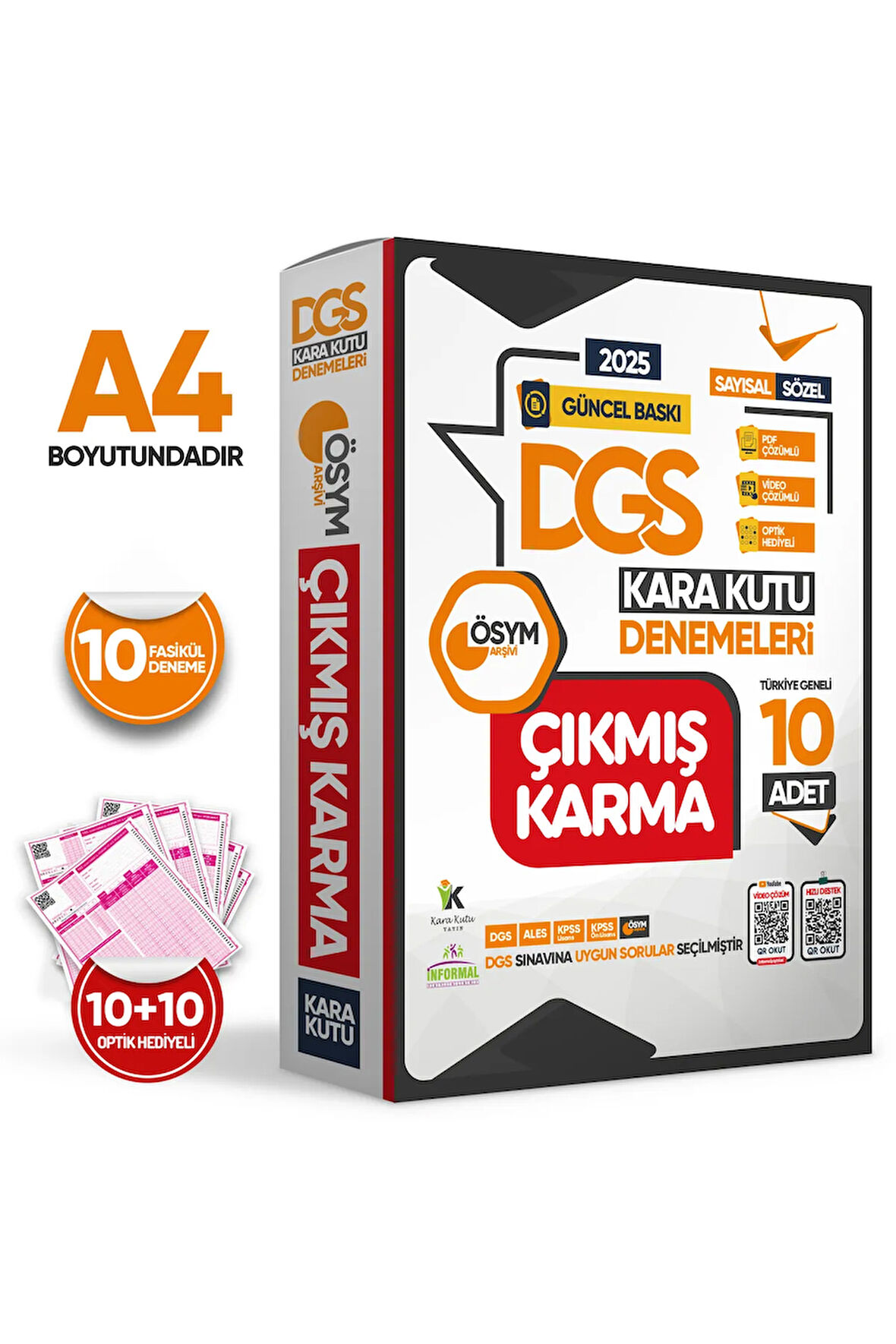 2025 Dgs Sayısal-sözel-tm Ösym Çıkmış Karma Kara Kutu 10lu Deneme Paketi Türkiye Geneli D. Çözümlü