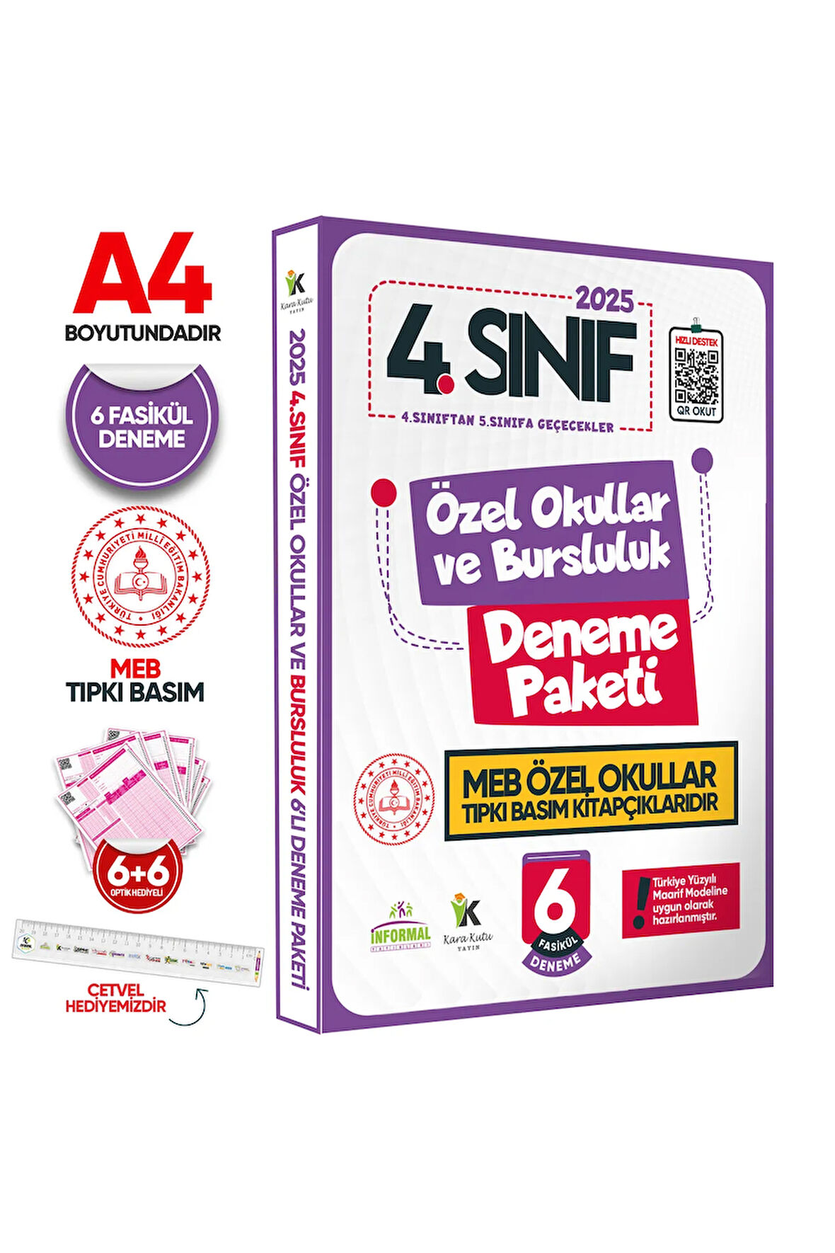 2025 4.sınıf Özel Okullar Ve Bursluluk Hazırlık Meb Tıpkı Basım Deneme 6lı Fasikül Seti