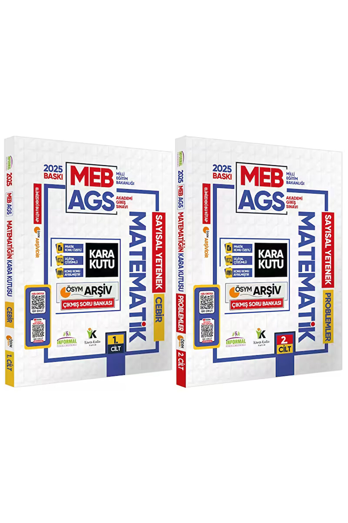 2025 Meb-ags Matematik Kara Kutu 1. Ve 2.cilt Ösym Çıkmış Soru Bankası 2li Set Dijital Çözümlü