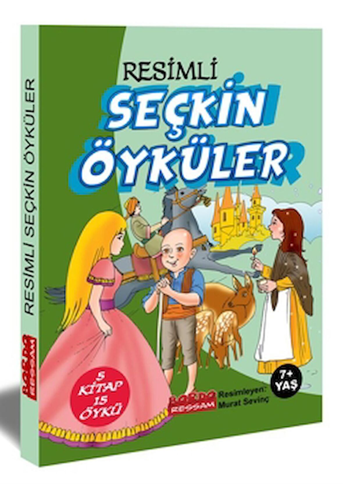 Resimli Seçkin Öyküler 15 Öykü 5 Kitap Set Renkli 7+Yaş