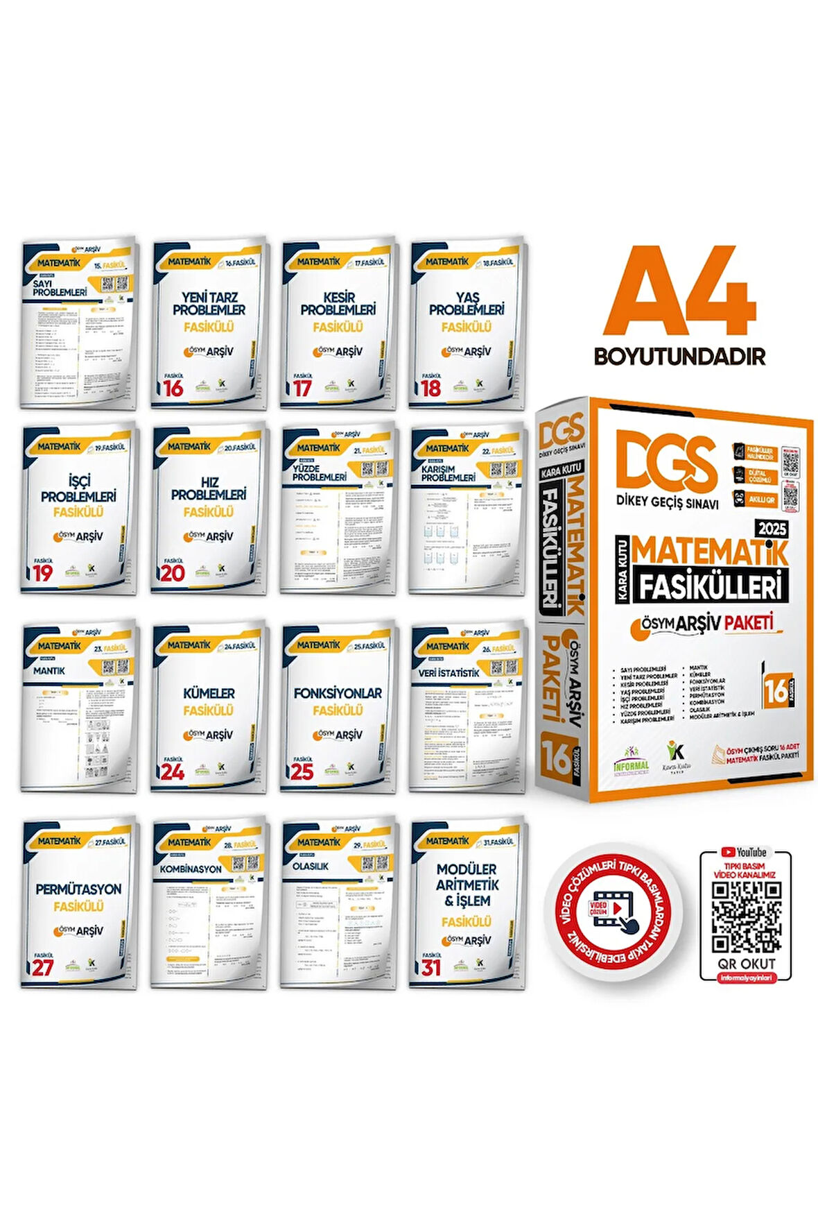 2025 DGS MATEMATİK Kara Kutu 2.Cilt Fasikül SETİ (16lı) ÖSYM Çıkmış Soru Bankası Çözümlü