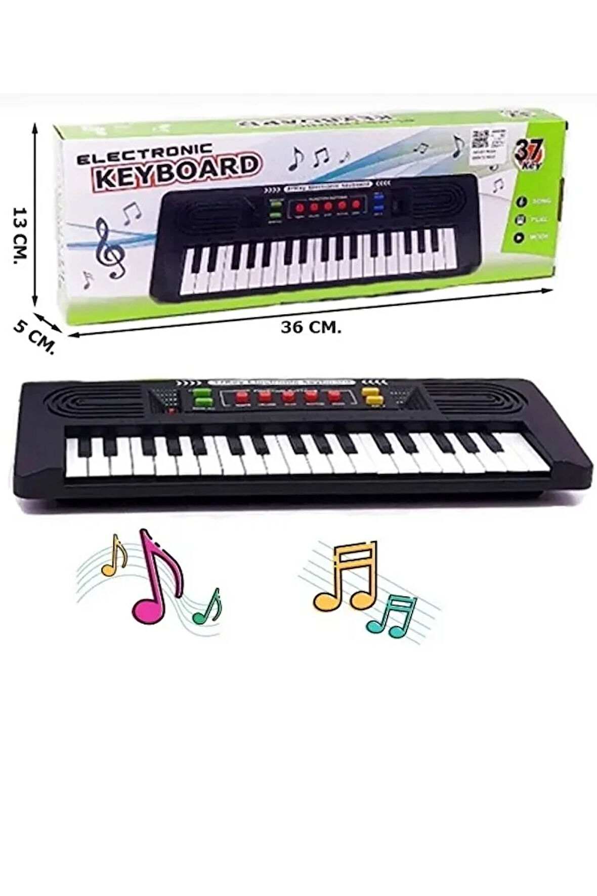 Oyuncak 37 Tuşlu Karaoke Org Çocuk Piyano Org 36 Cm Müzik Aletleri Oyuncak Eğitici Org Demo Şarkı