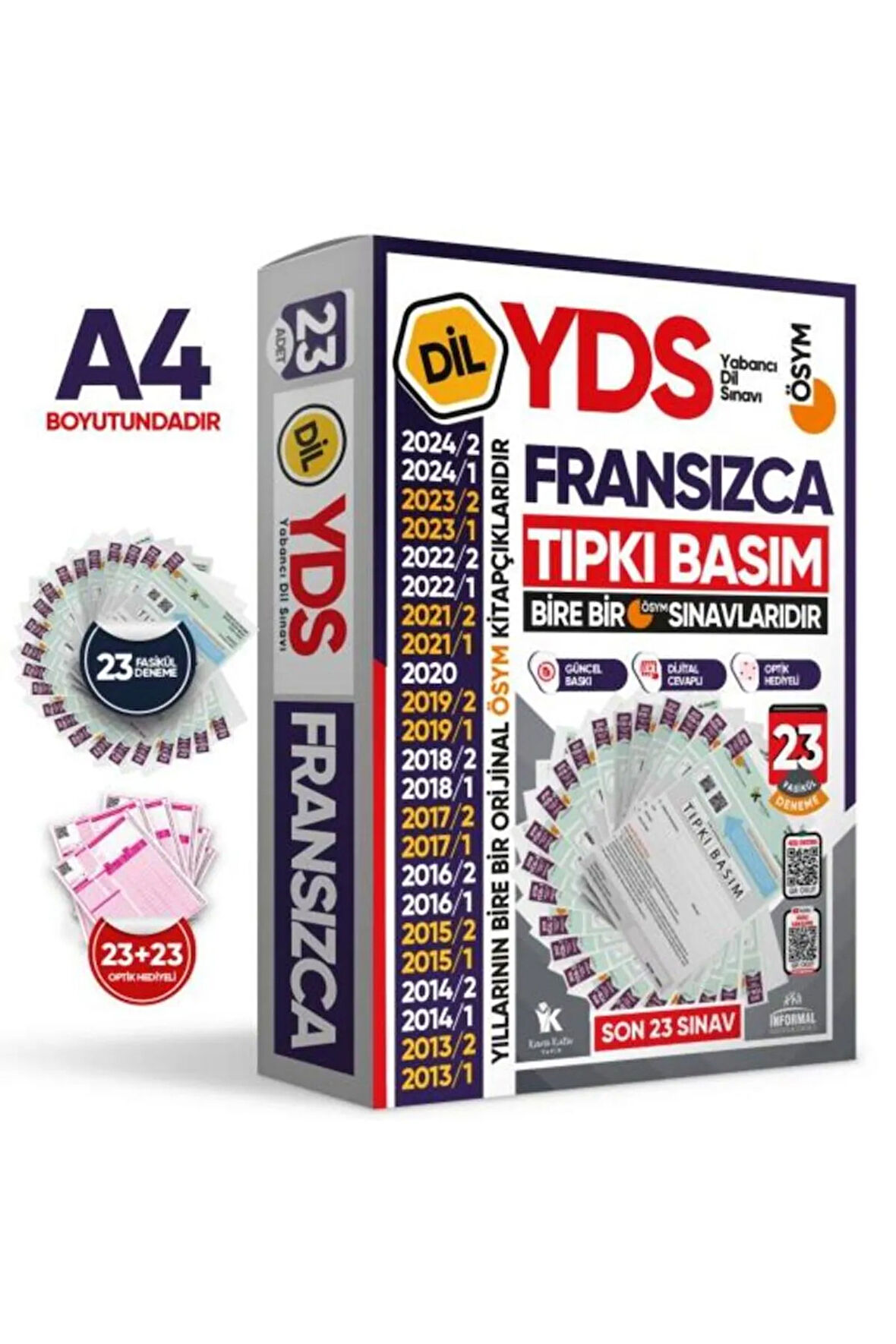 2025 YDS Fransızca ÖSYM Tıpkı Basım Çıkmış Soru Deneme Paketi 23lü Fasikül SETİ
