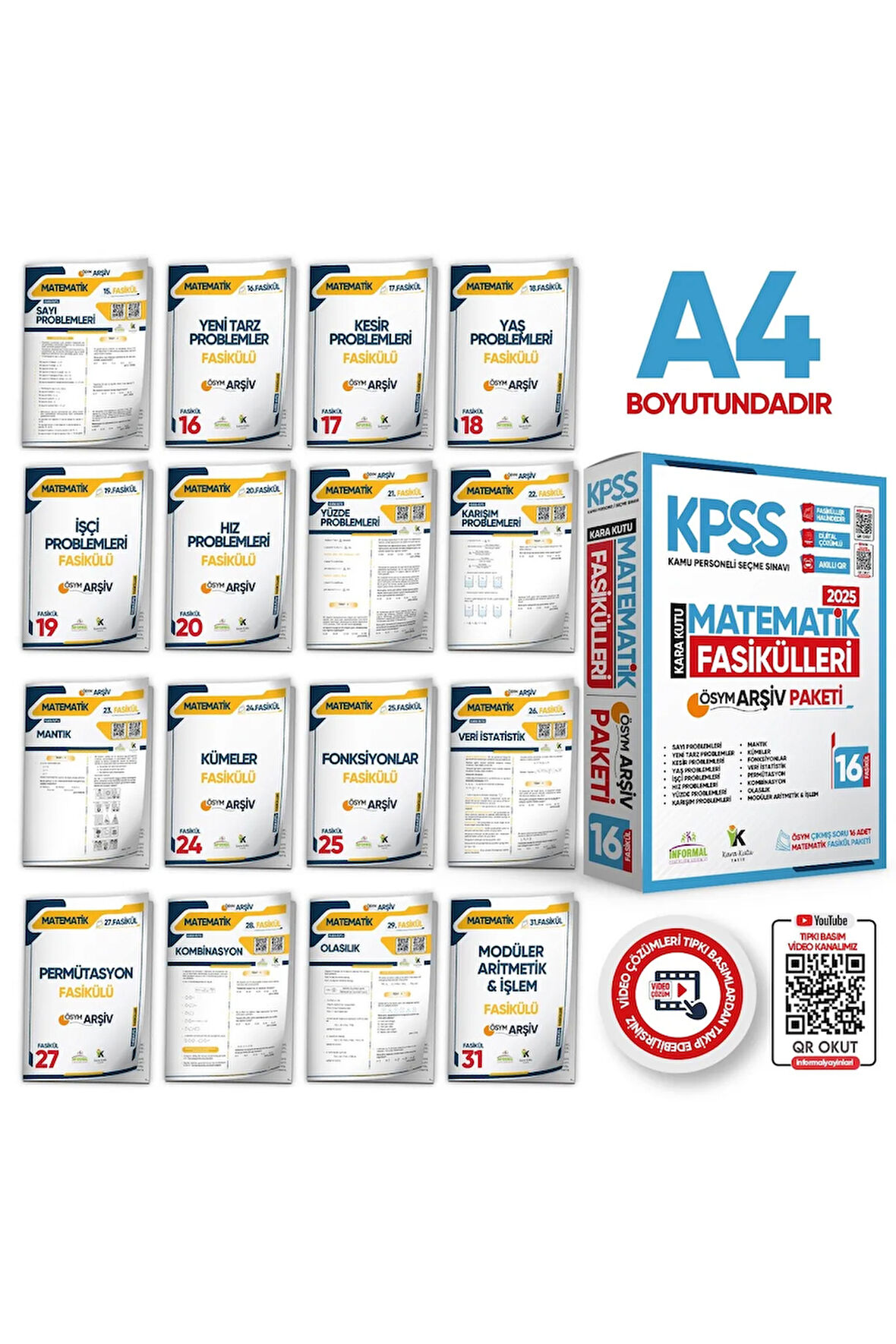 2025 KPSS MATEMATİK Kara Kutu 2.Cilt Fasikül SETİ (16lı) ÖSYM Çıkmış Soru Bankası Çözümlü