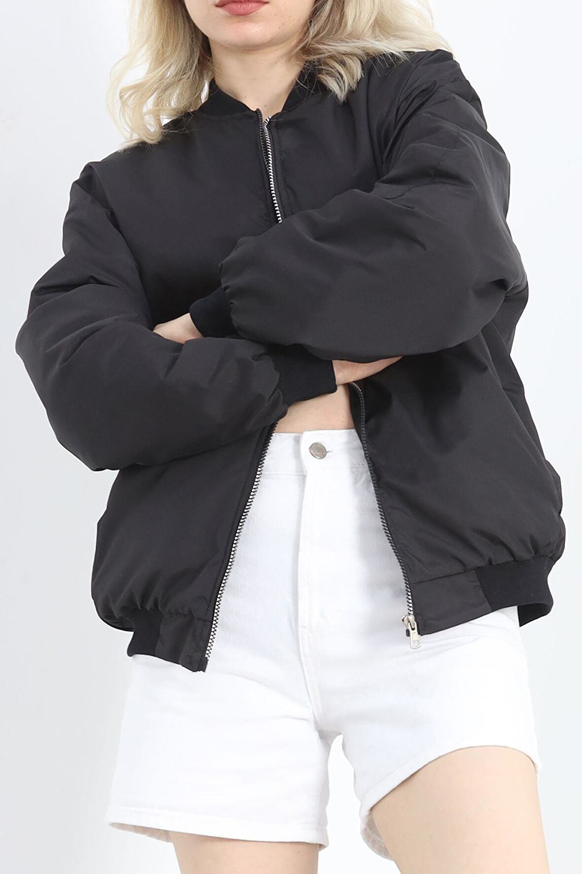 Unisex Bomber Ceket Siyah - 20362.1761.