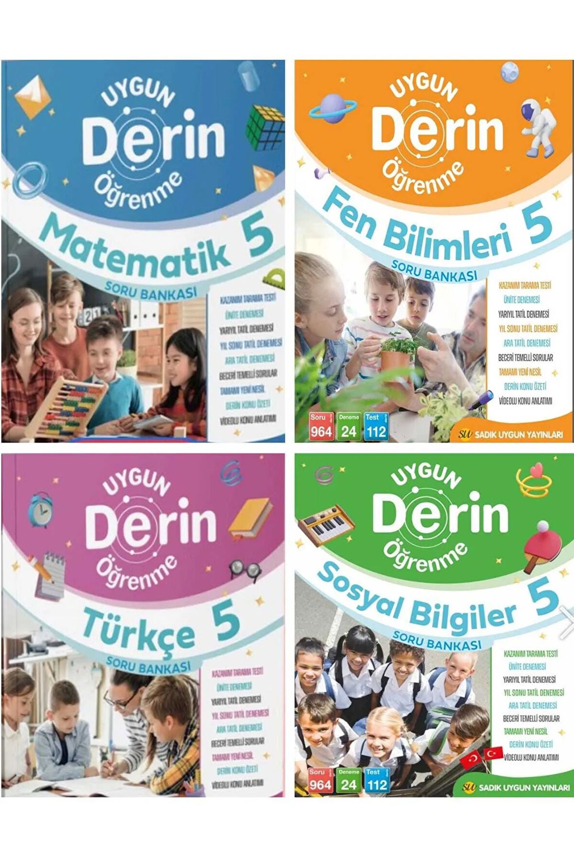 Sadık Uygun 5.Sınıf Yenilenmiş Güncel Baskı Derin öğrenme 4'lü Set