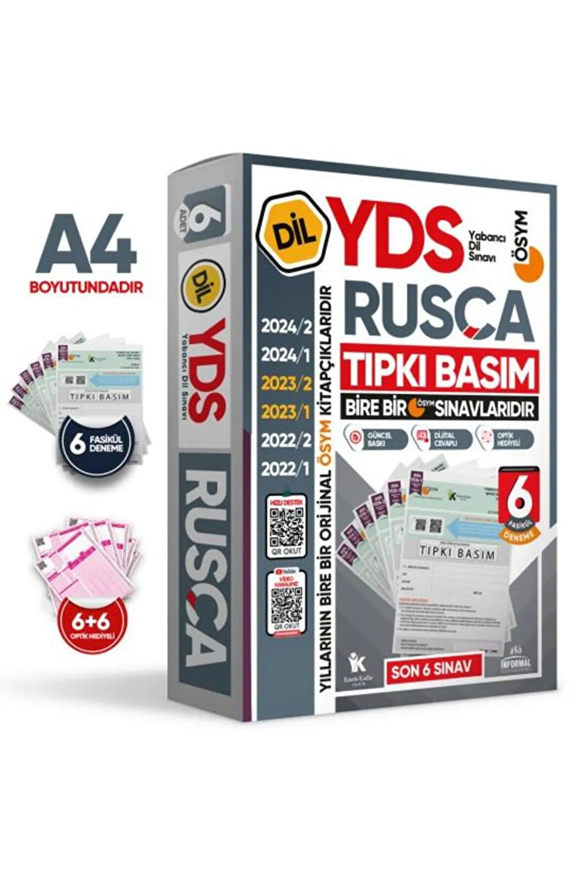 2025 YDS Rusça ÖSYM Tıpkı Basım Çıkmış Soru Deneme Paketi 6lı Fasikül SETİ