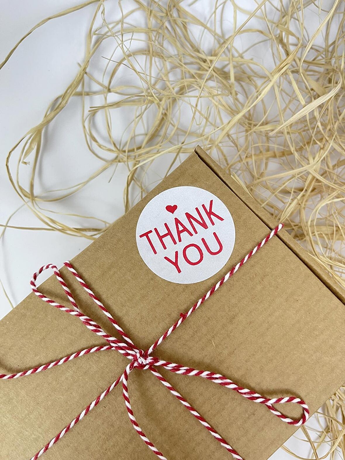 Thank You Kalpli 40 mm Beyaz Yuvarlak Sticker Etiket 120 Adet