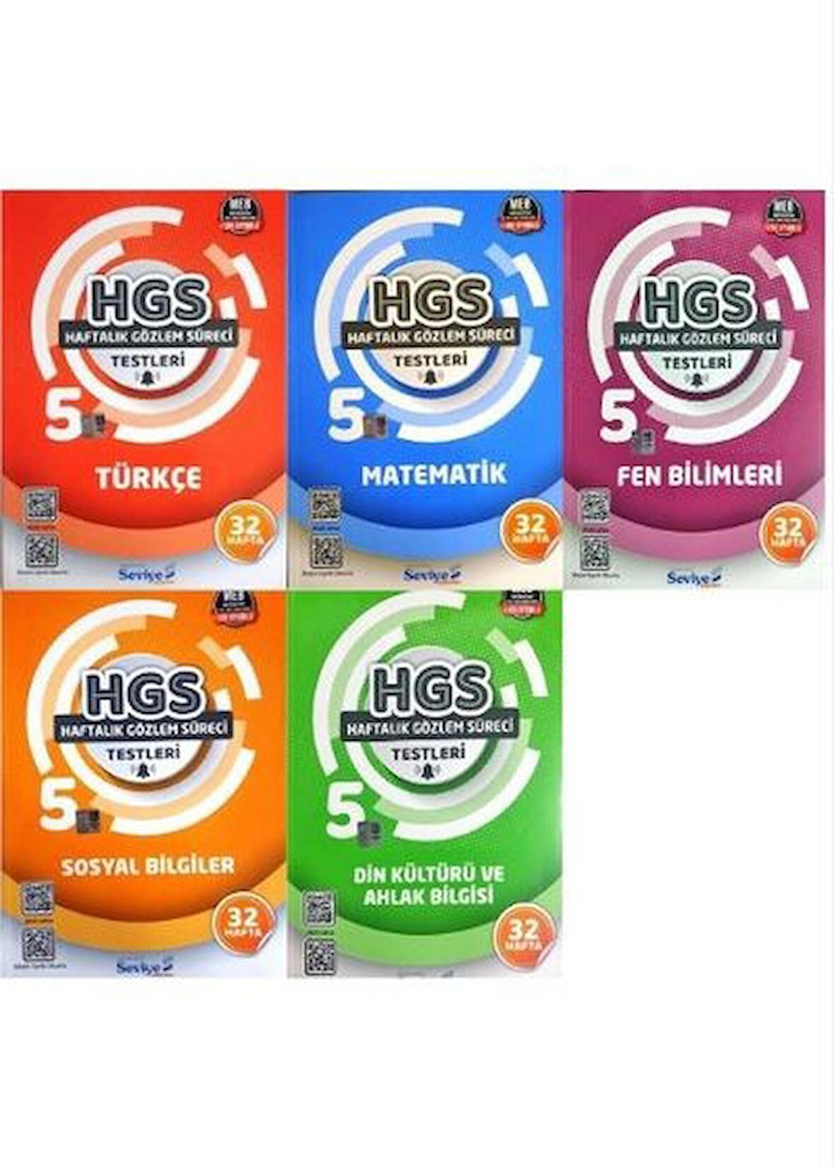 5. Sınıf Haftalık Gözlem Süreci Testleri SET (5 Kitap) 32 Hafta (HGS) Seviye Yayınları