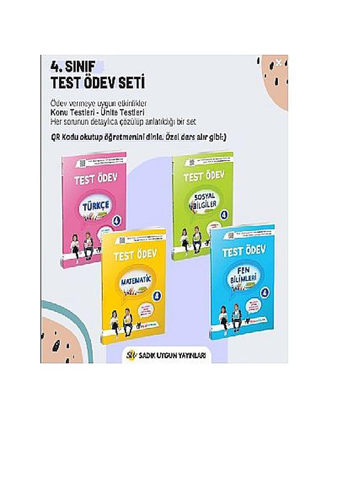 4. Sınıf Test Ödev SETİ (4 Kitap) Sadık Uygun Yayınları