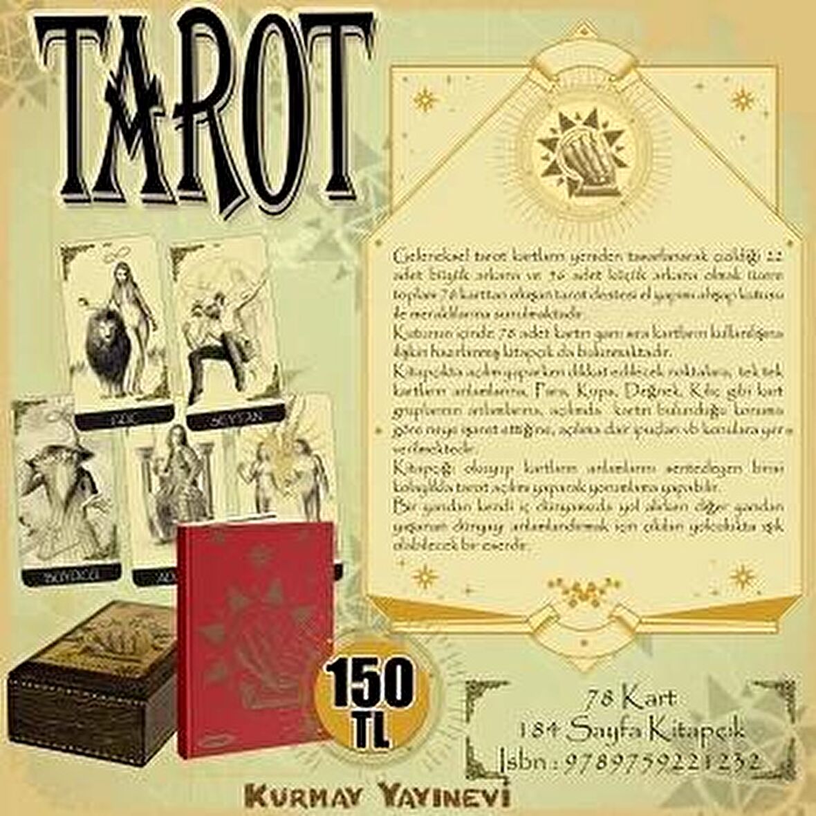 Tarot 78 Kart & Kitap Ahşap Kutulu