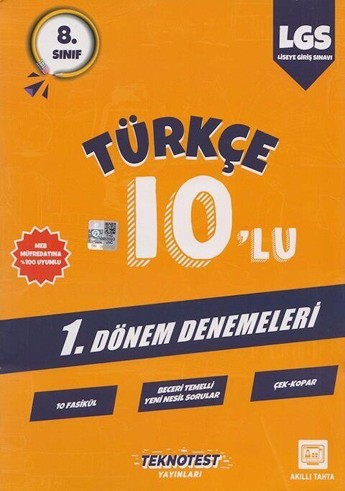 8. Sınıf LGS 1. Dönem Türkçe 10 lu Denemeleri Teknotest Yayınları