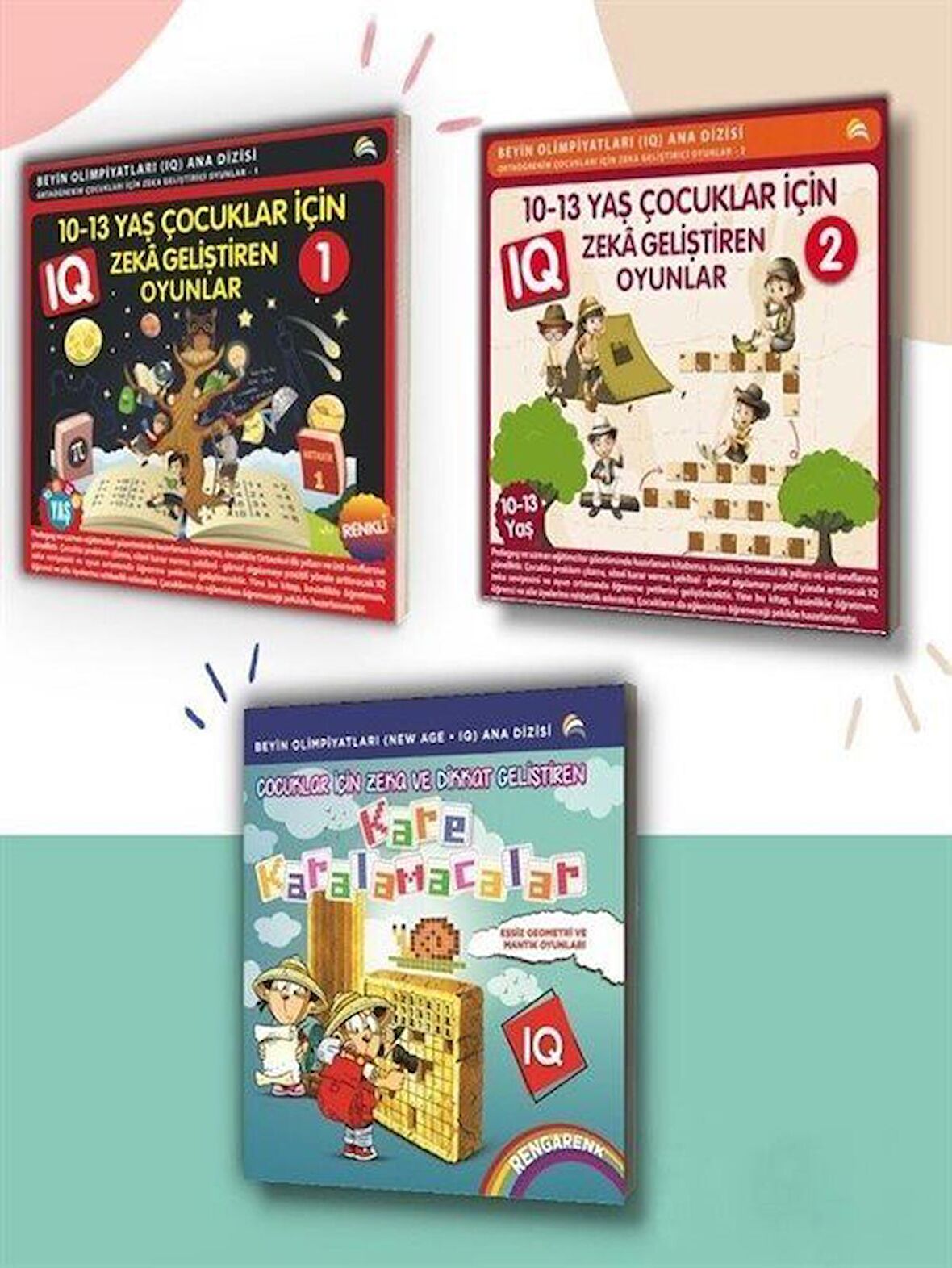 9-10-11-12-13 Yaş ve Üstü Çocuklar Için IQ Zeka - Dikkat Geliştiren Akıl Oyunları (3 Kitap)