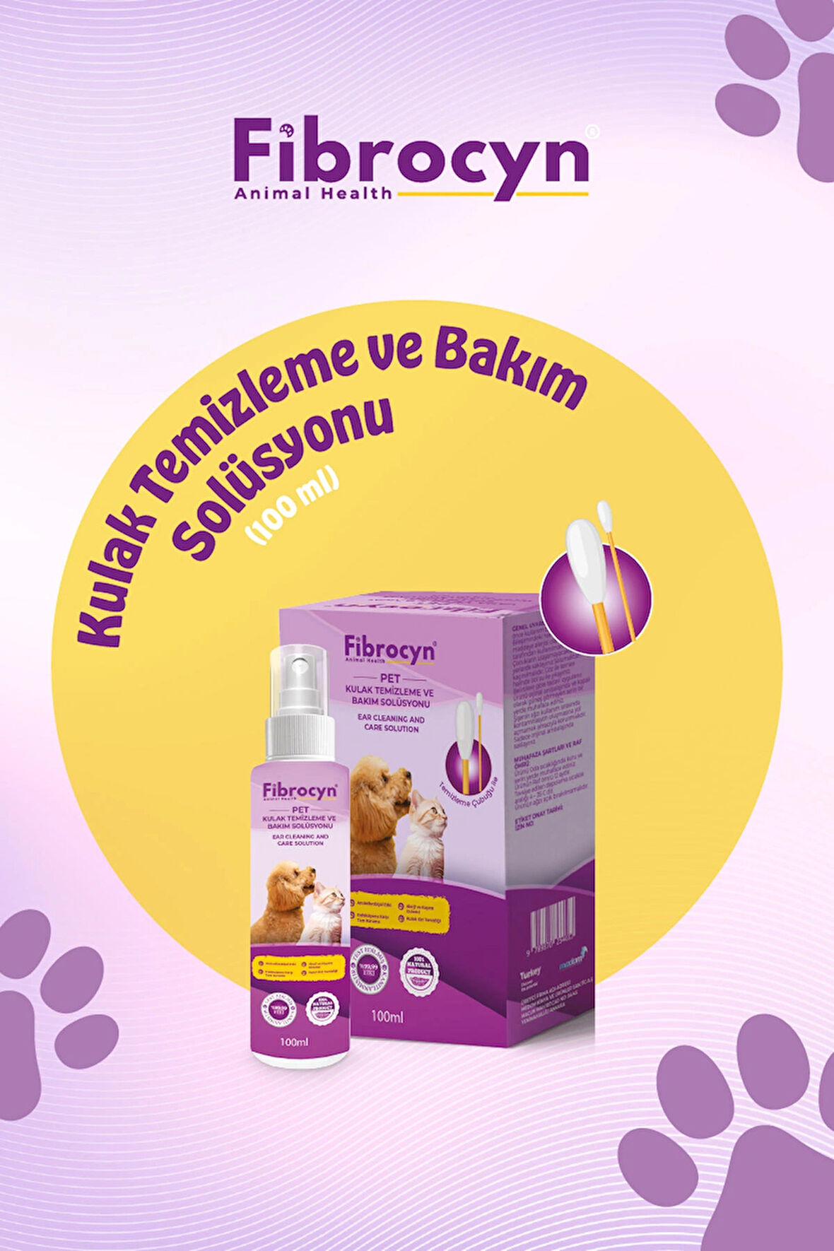 FİBROCYN Anımal Health Kulak Temizleme Ve Bakım Solüsyonu 100 ml