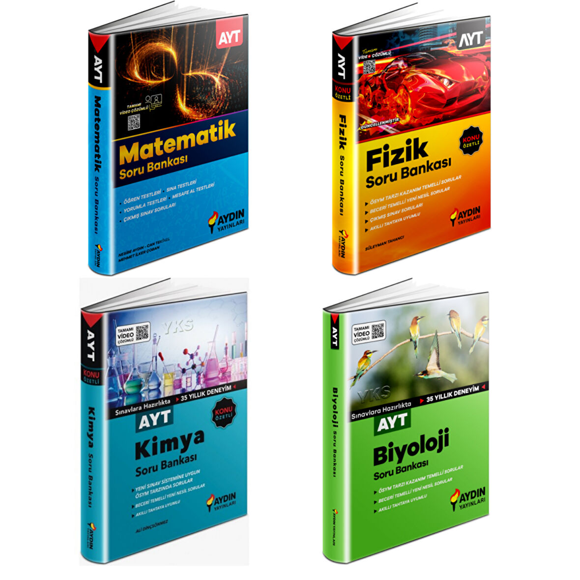 AYT Fizik & Kimya & Biyoloji & Matematik Soru Bankaları