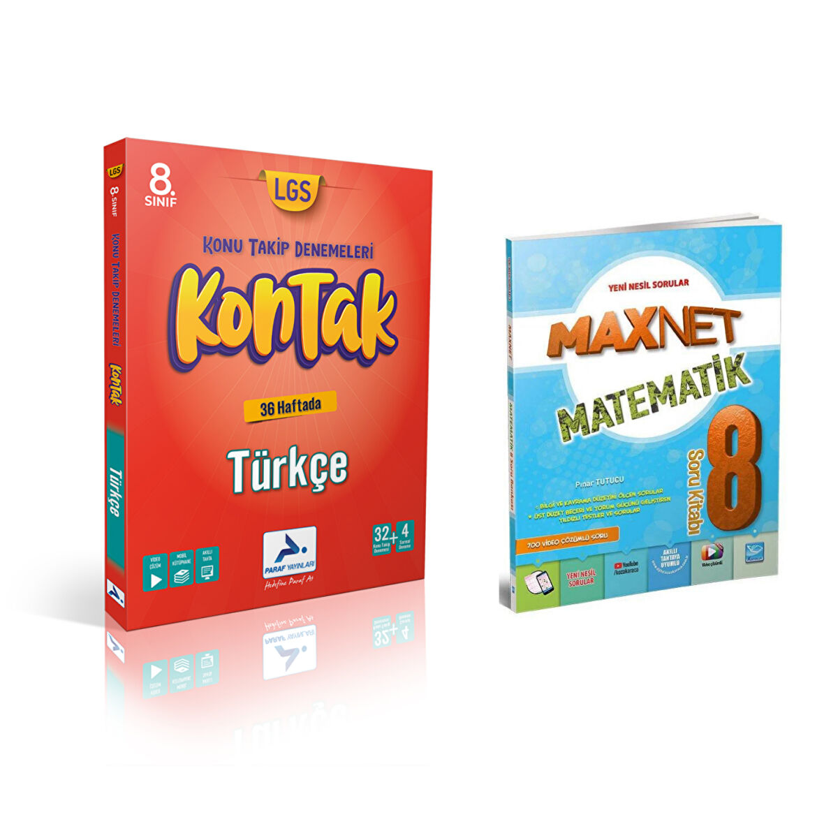 Paraf Yayınları 8.sınıf Kontak Türkçe Deneme &  8.sınıf Matematik Soru Kitabı