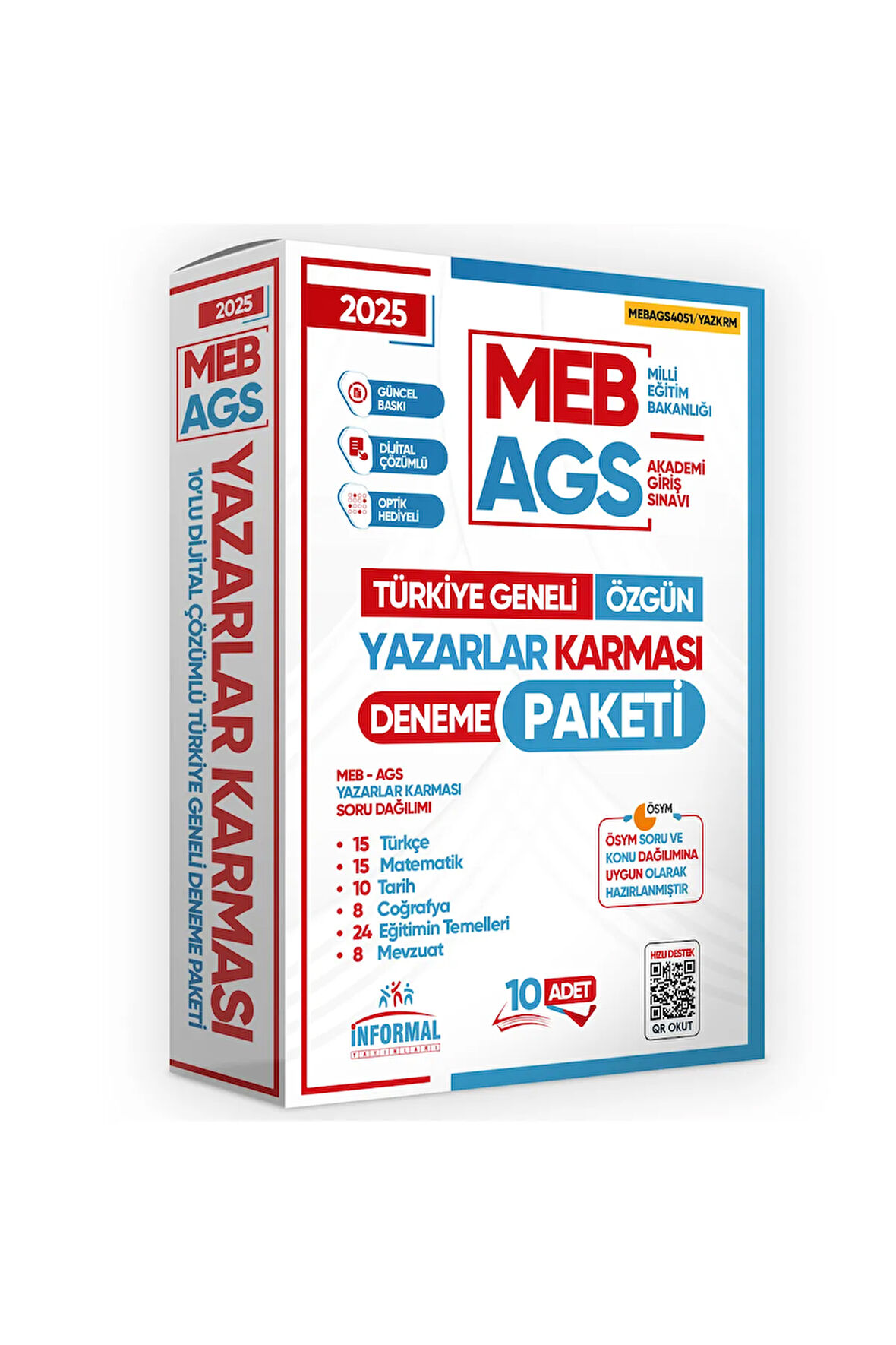 2026 MEB-AGS Yazarlar Karması 10 Adet 80 Soruluk Çözümlü Deneme Türkiye Geneli KURUMSAL Paket