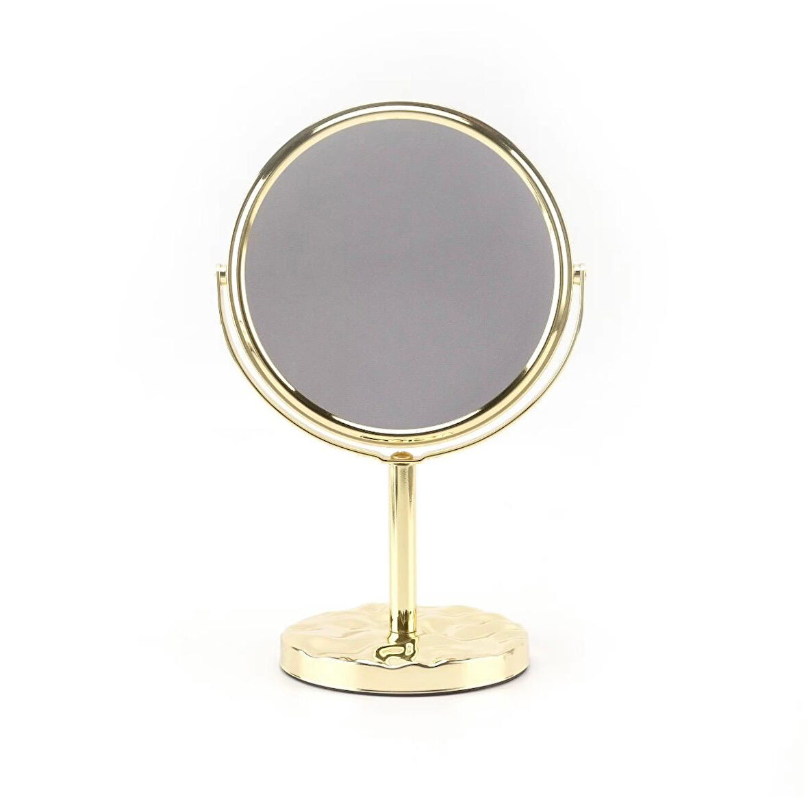 Sonx Altın Renk 360° Döner Ayaklı Masa Üstü Makyaj Aynası - Çift Taraflı ve Şık Tasarım
