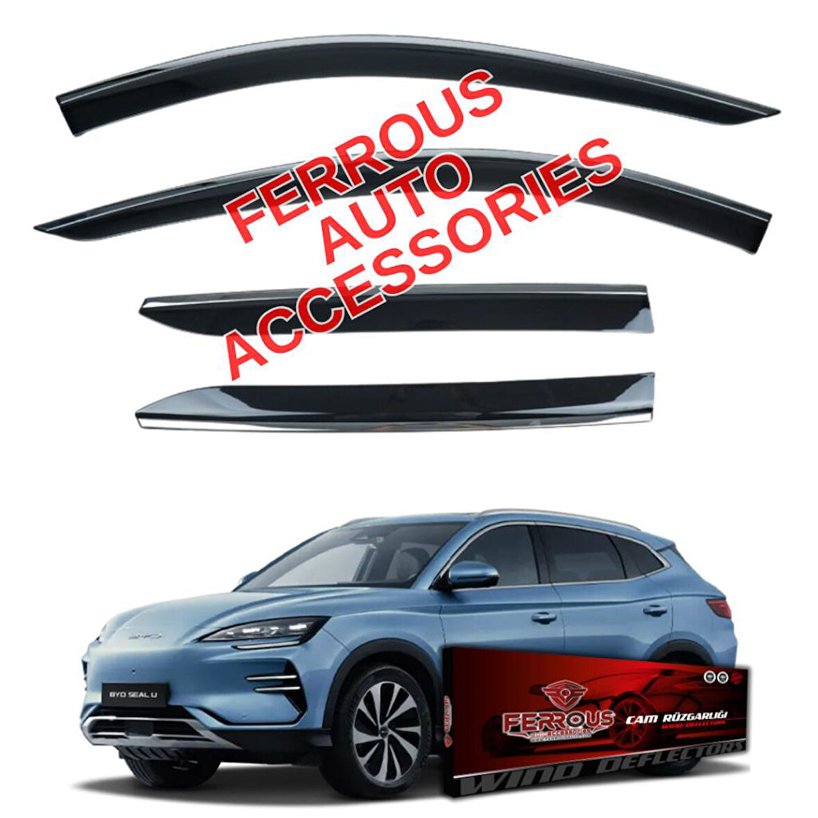 BYD Seal U Ferrous Kromlu Cam Rüzgarlığı 4lü 2024 ve Üstü