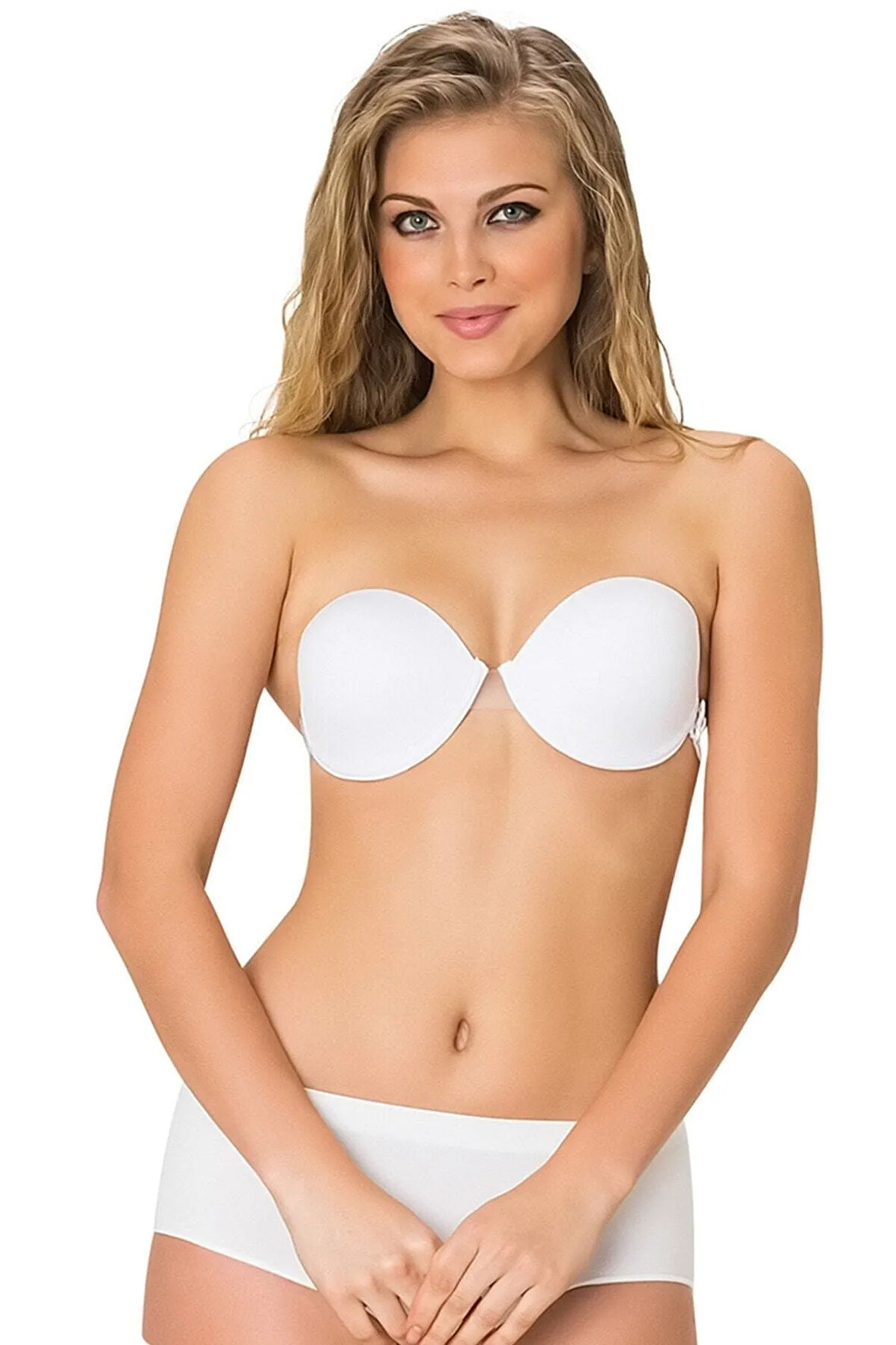 Kadın Beyaz Sırtı Şeffaf Strablez Sütyen