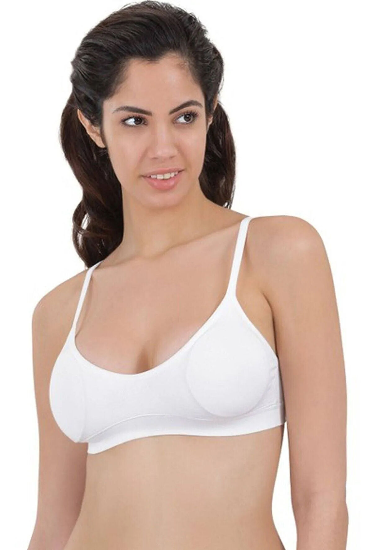 Kadın Beyaz Sütyen 4020 Seamless Pedli Ince Askılı Sütyen