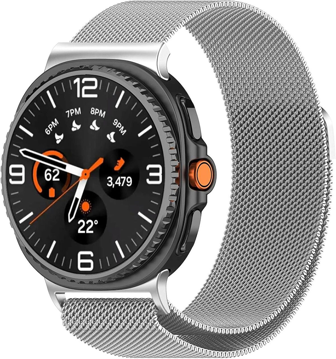 Galaxy Watch 8 / Watch 8 Classic (40 mm / 44 mm / 46 mm) Uyumlu Manyetik Milanese Mesh Hasır Paslanmaz Çelik Kordon – Unisex