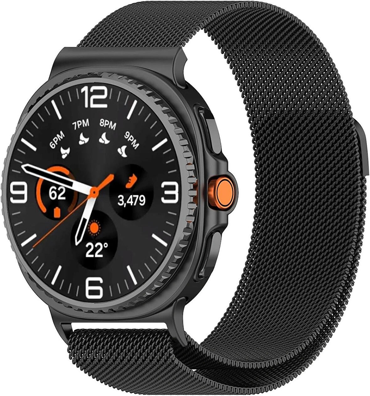 Galaxy Watch 8 / Watch 8 Classic (40 mm / 44 mm / 46 mm) Uyumlu Manyetik Milanese Mesh Hasır Paslanmaz Çelik Kordon – Unisex