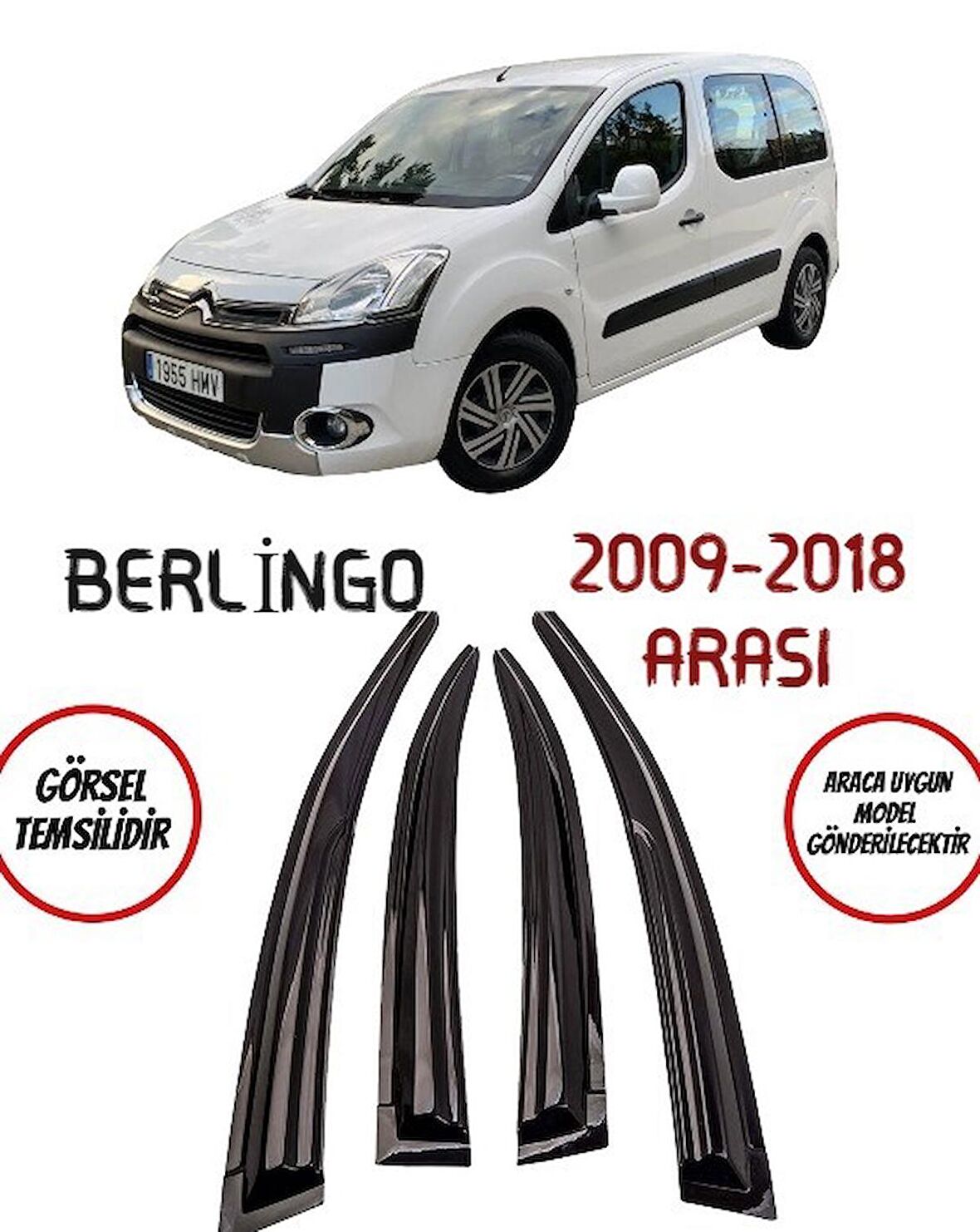Citroen Berlingo 2009-2018 Arası Cam Rüzgarlığı 2-li