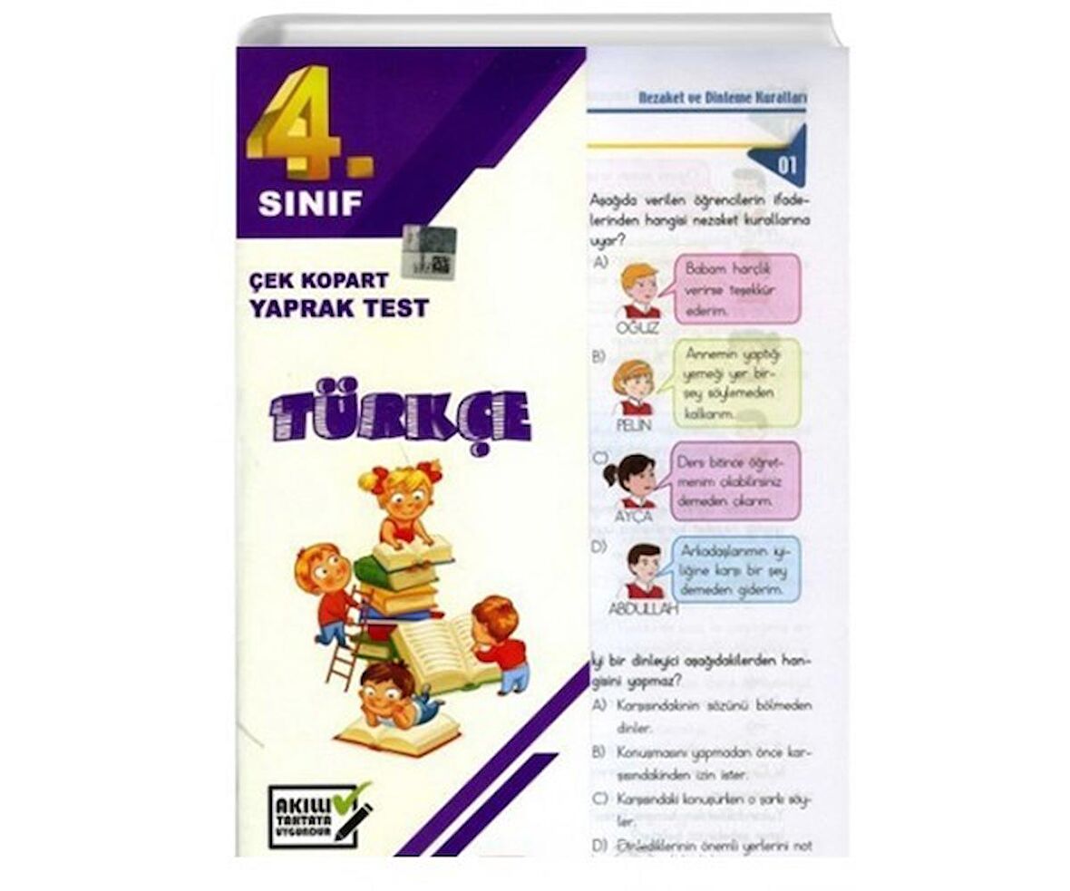 Açı 4.Sınıf Türkçe Çek Kopart Yaprak Test 40 y