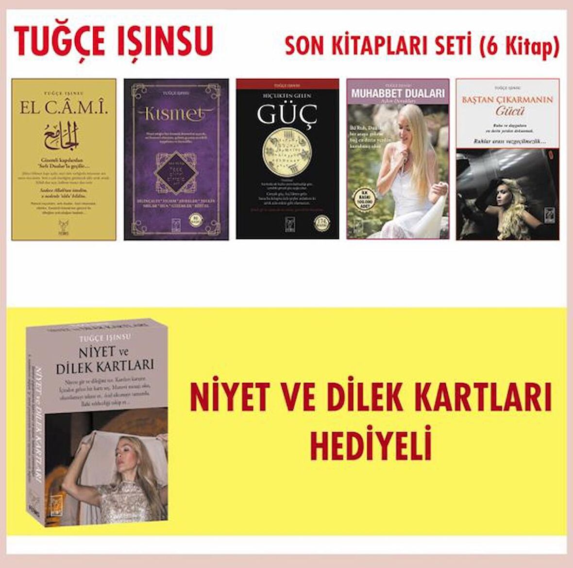 Tuğçe Işınsu Son Kitapları Seti (5 Kitap - Niyet ve Dilek Kartları Hediyeli)