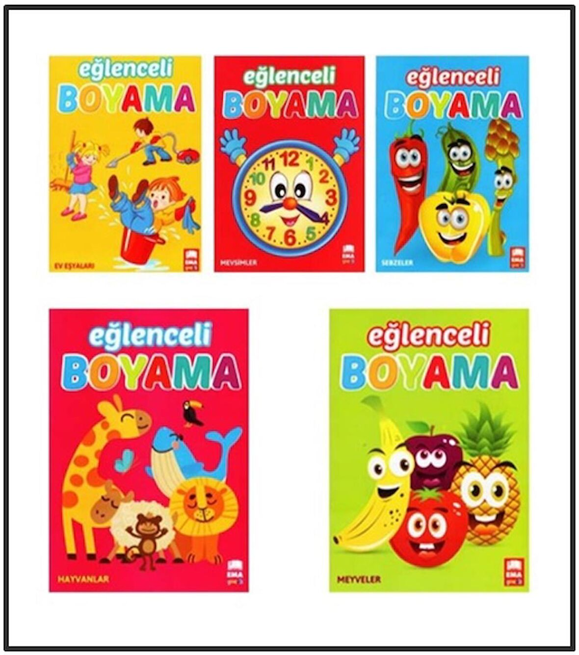 Ema Çocuk - Eğlenceli Boyama - 2 faklı kitap