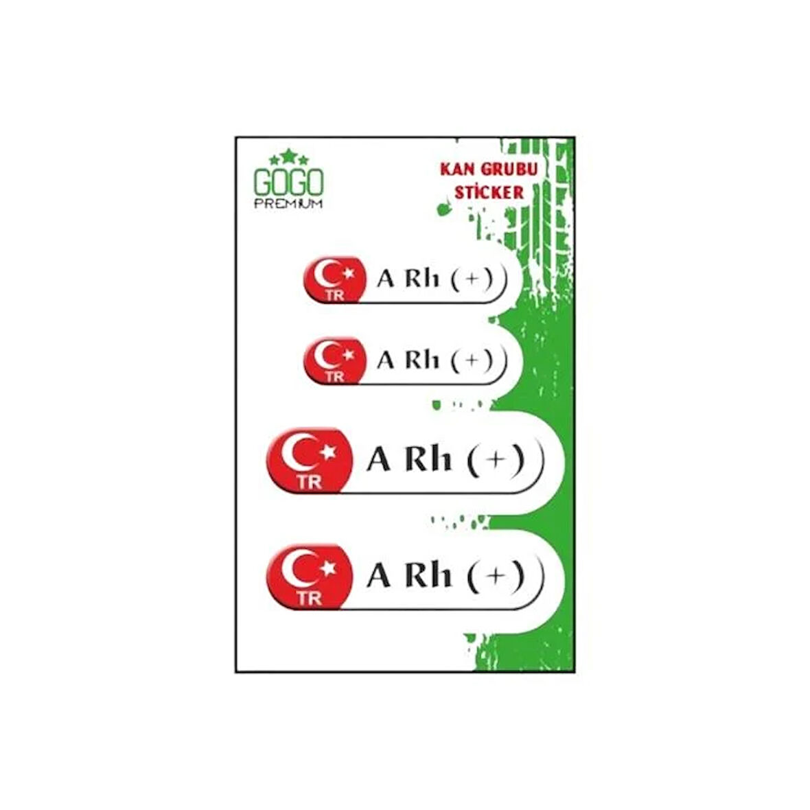Gogo Kan Grubu A Rh(+) Beyaz Dörtlü Damla Etiket III