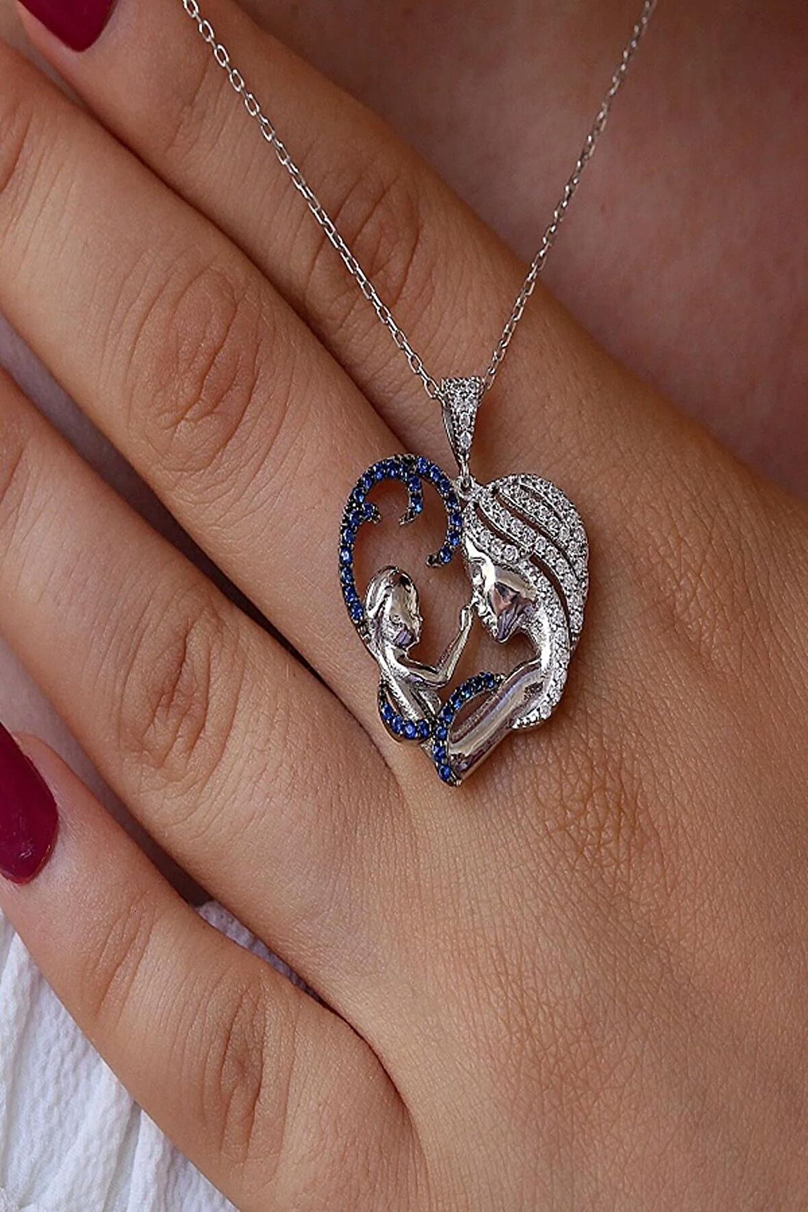 Anne Bebek Gümüş Kolye