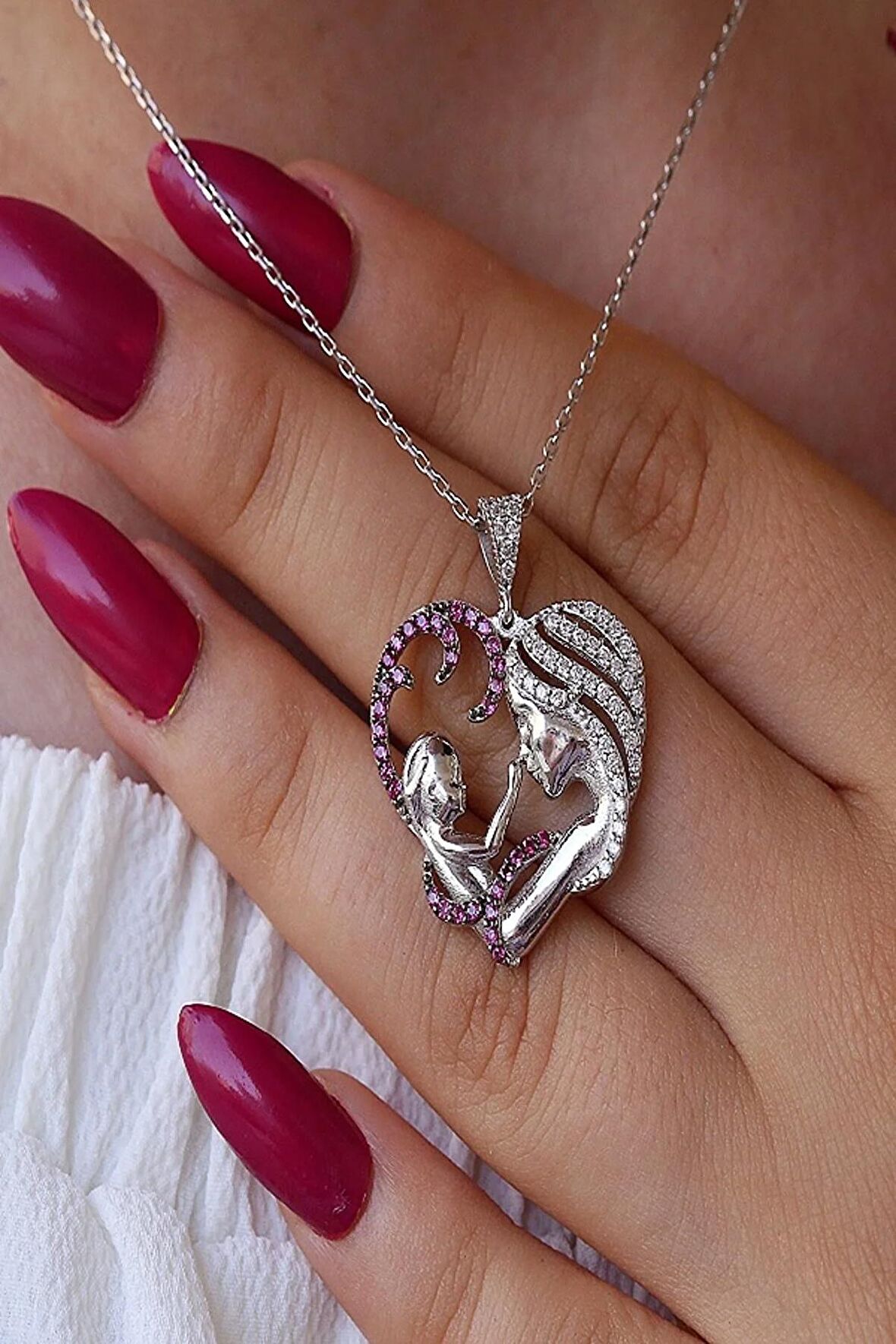 Anne Bebek Gümüş Kolye