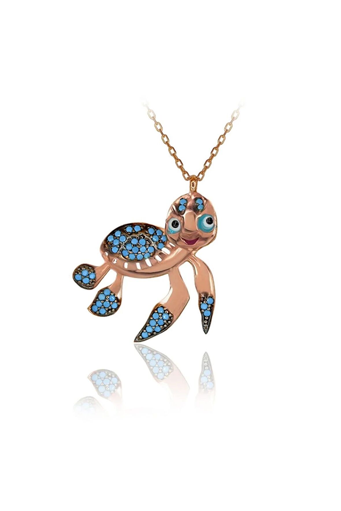 Kadın Rose Caretta Caretta Kaplumbağa 925 Ayar Gümüş Kolye