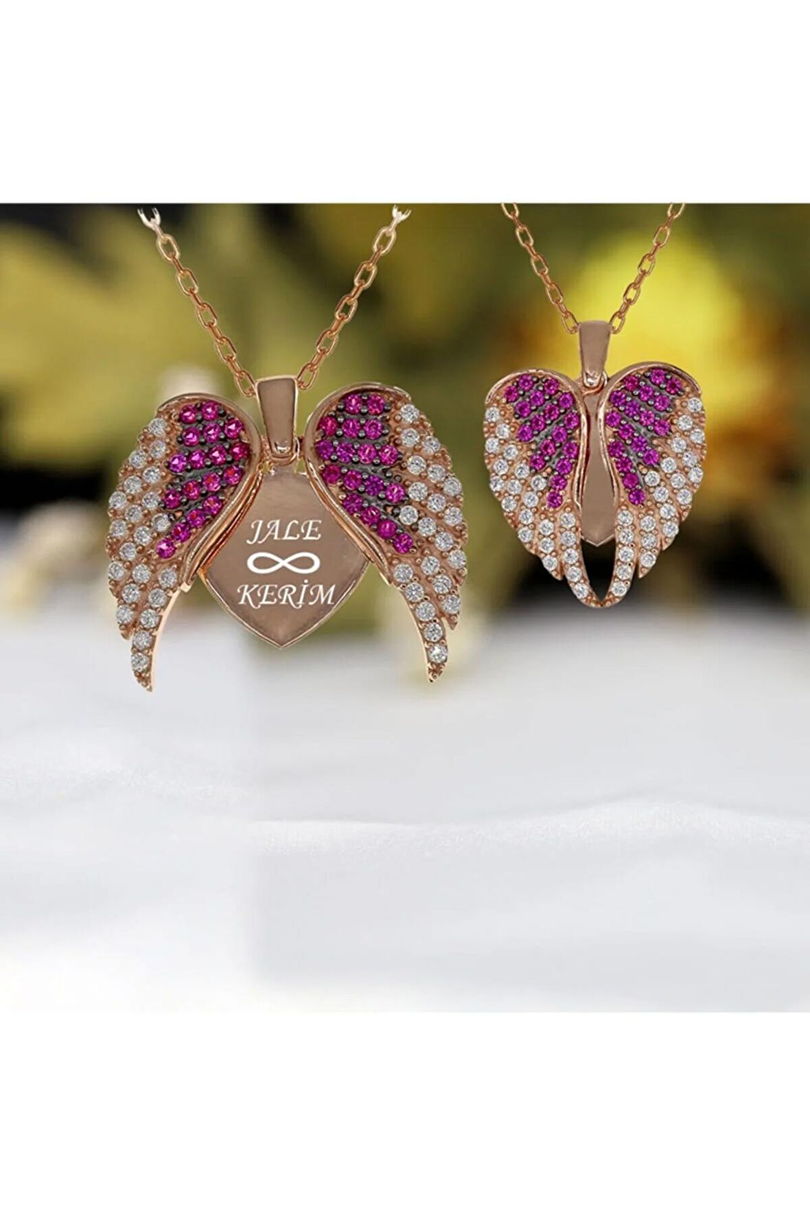 Kişiye Özel Melek Kanadı Isimli Gümüş Kolye