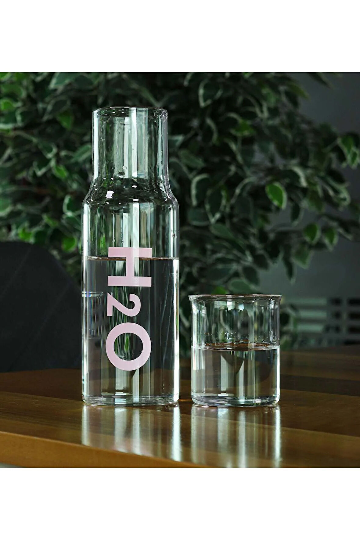 Pembe H2o Cam Başucu Sürahisi
