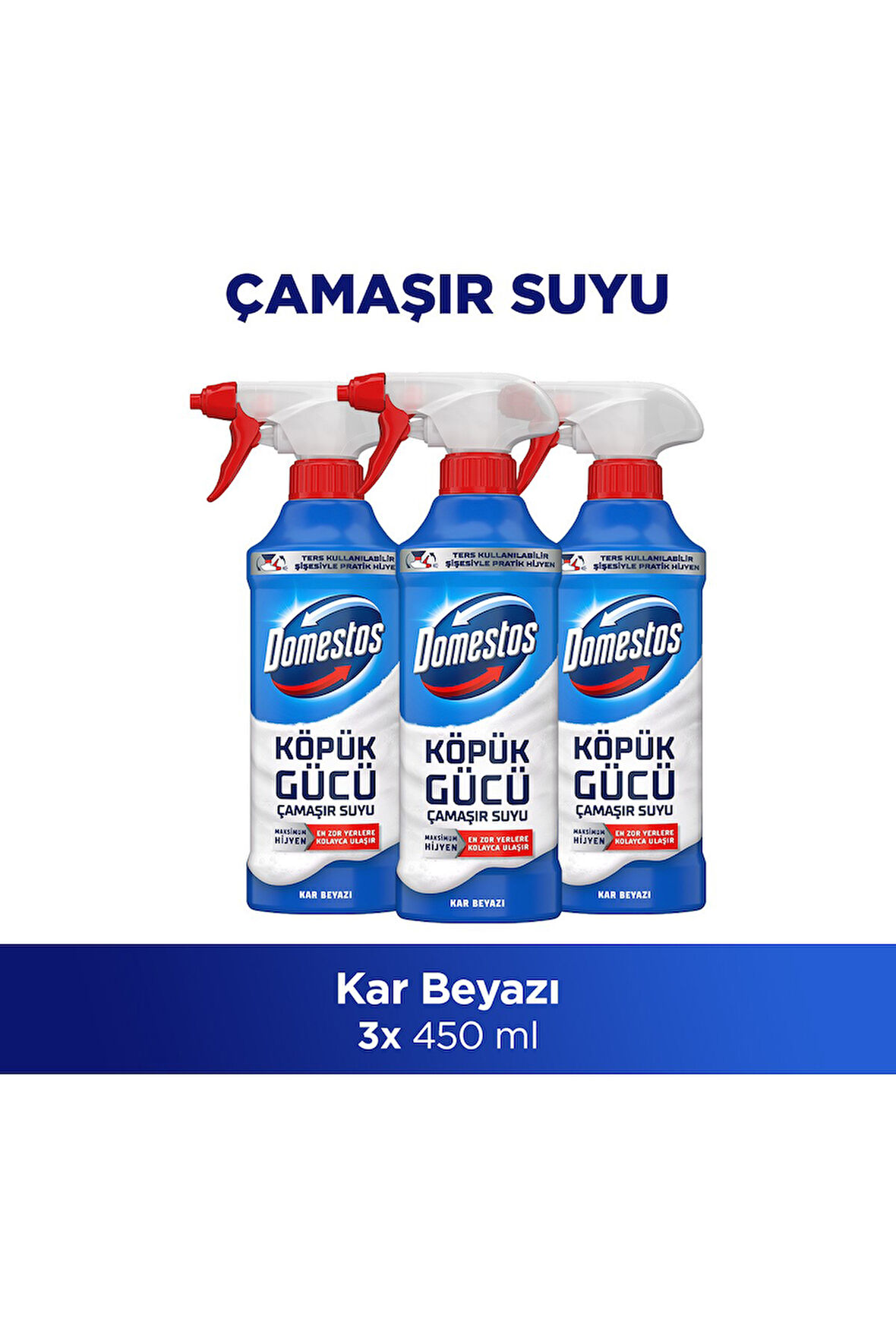 Domestos Köpük Gücü Köpük Çamaşır Suyu Beyaz Sabun 450 ml x3