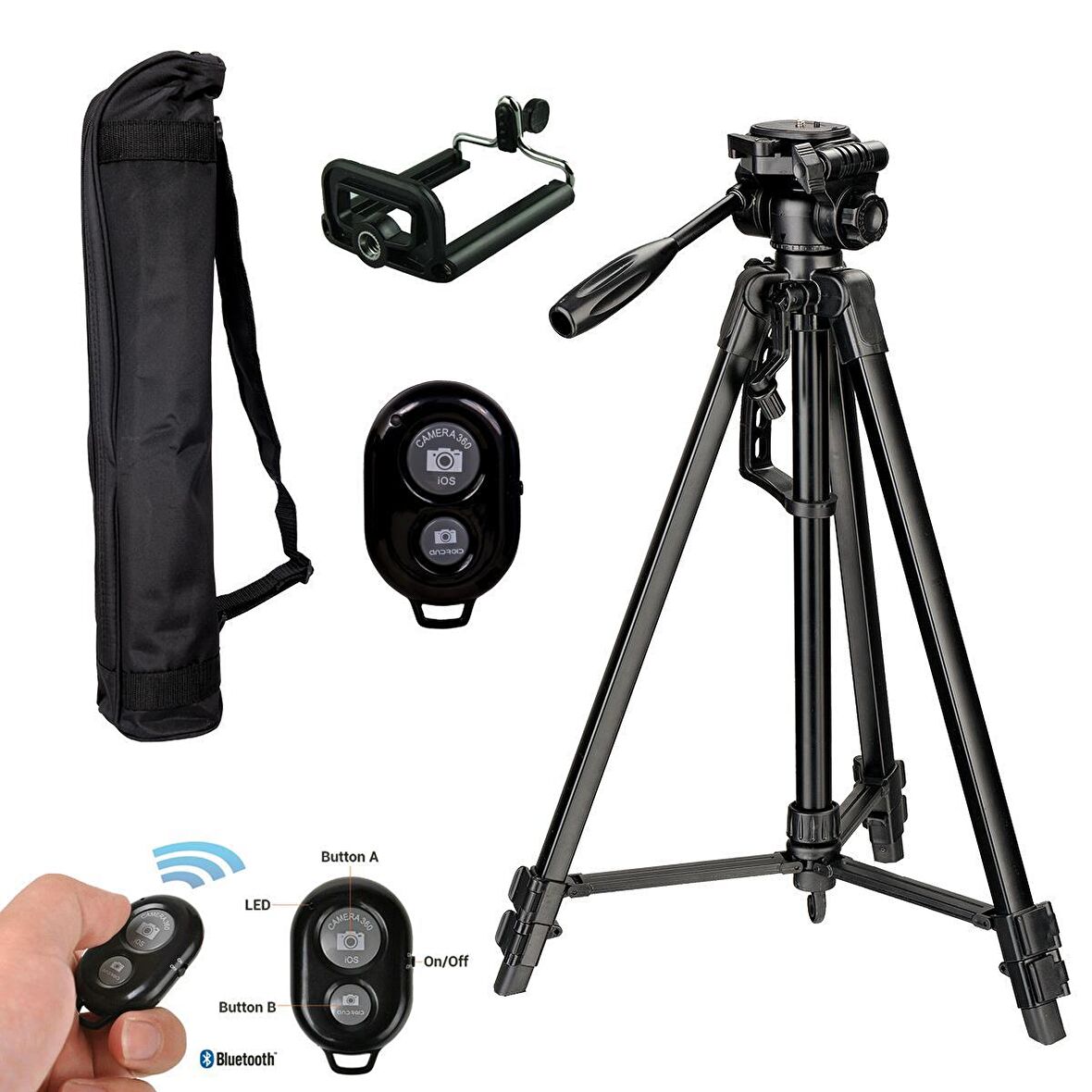 iPhone 13 Pro Max İçin 170Cm Bluetooth Kumandalı Tripod