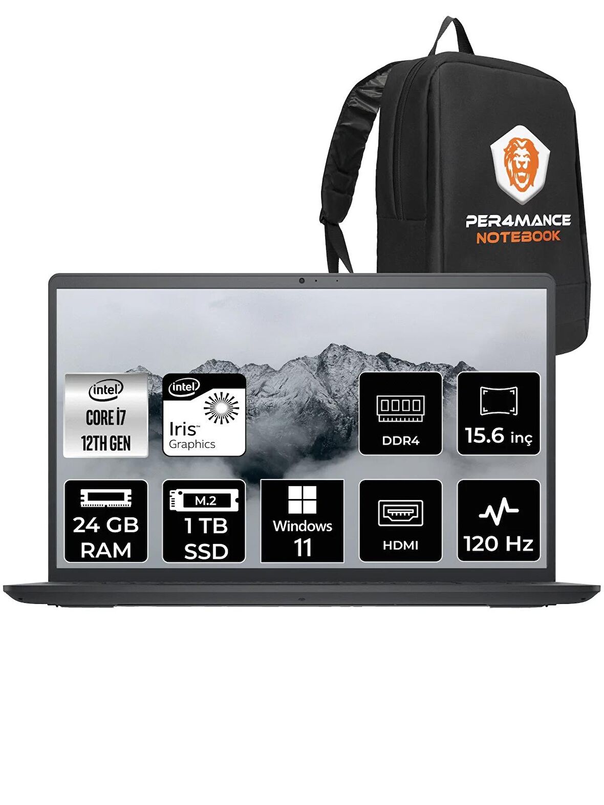 Dell Inspiron 3520 i7 1255U 24GB RAM 1TB SSD 15.6'' FHD W11HOME I35201013U & PER4 ÇANTA