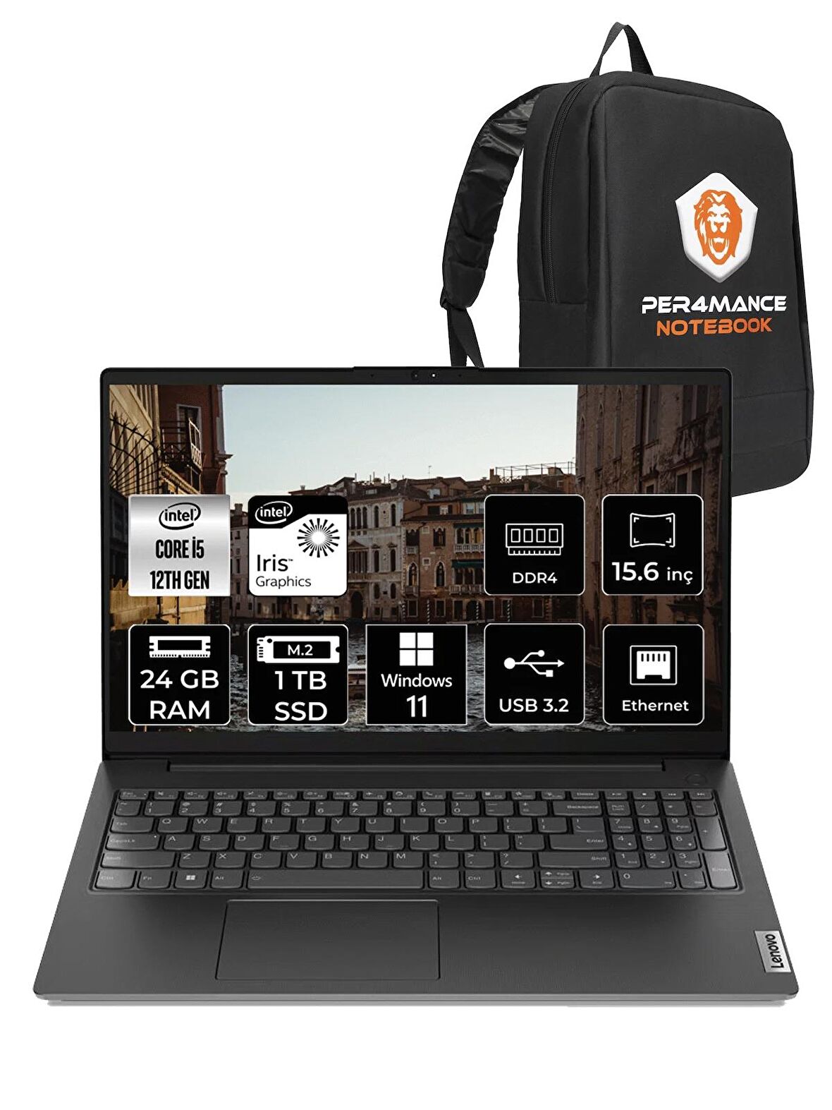 LENOVO Nb V15 G3 i5-1235U 24GB 1TB SSD 15.6 FHD W11PRO 82TT00A6TX + PER4 ÇANTA