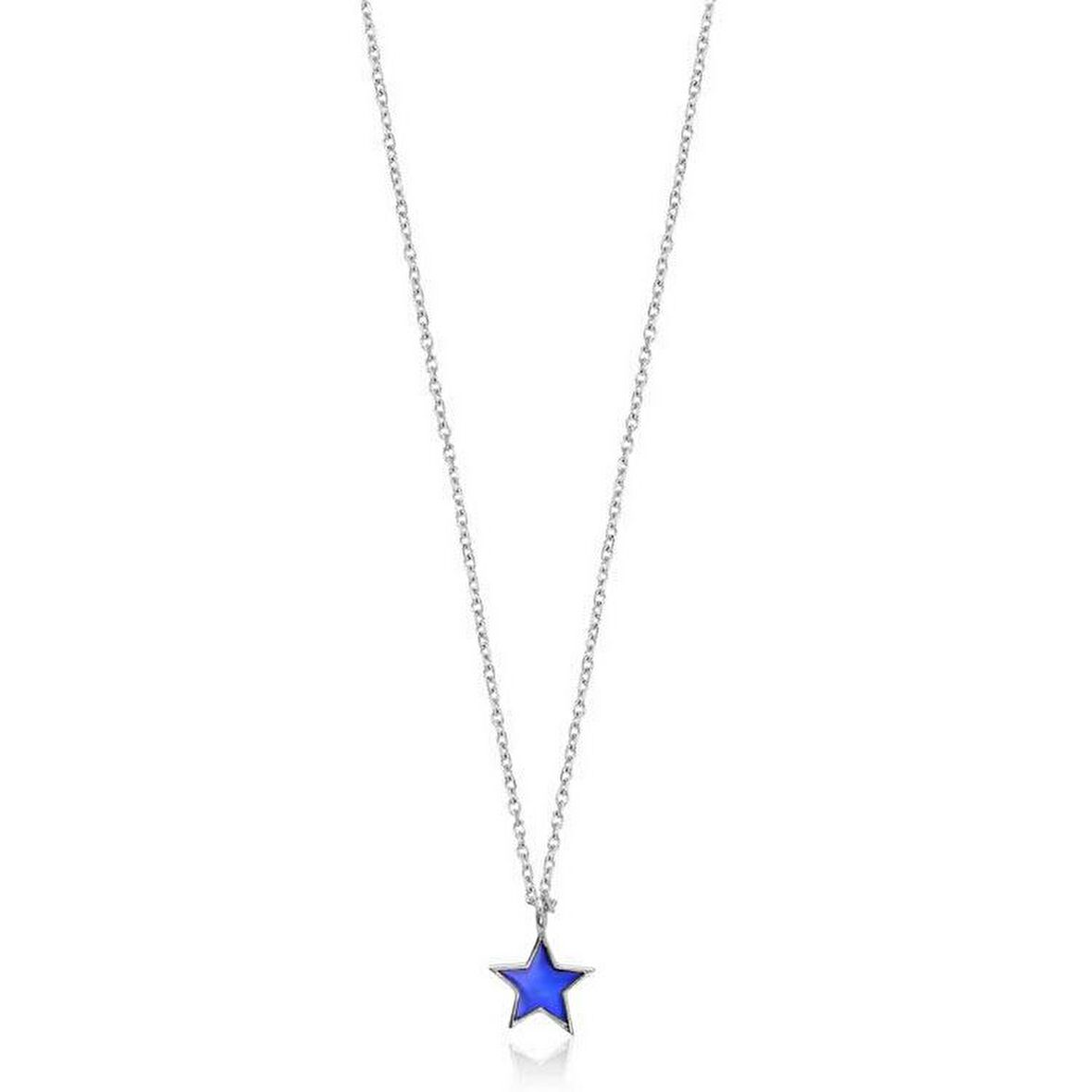 Taşsız Gümüş Altın Kaplama Mineli Yıldız Gümüş Kolye