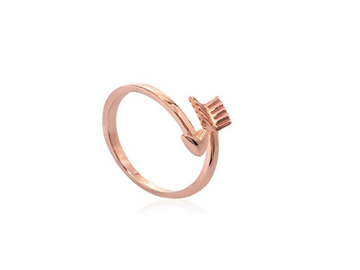 Rose Altın Kaplama Ok Desenli Gümüş Yüzük