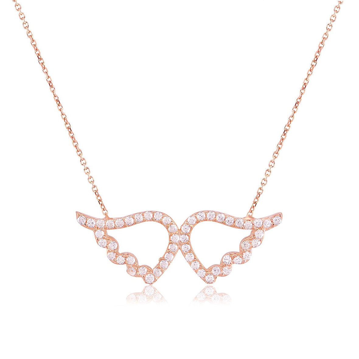 EMILIANO JEWELLERY 925 AYAR GÜMÜŞ ZİRKON TAŞLI KANAT KOLYE