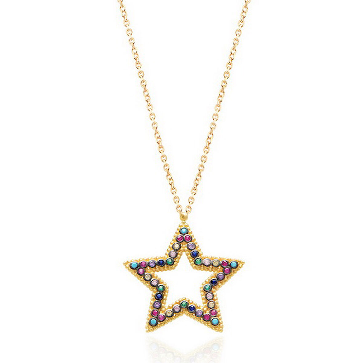 EMILIANO JEWELLERY SİLVER 925 AYAR ZİRKON YILDIZ GÜVERSELİ  KOLYE