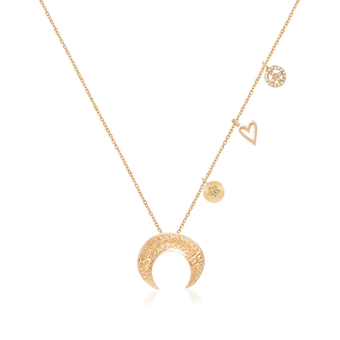 EMILIANO JEWELLERY 925 AYAR AY OBJELİ KOLYE