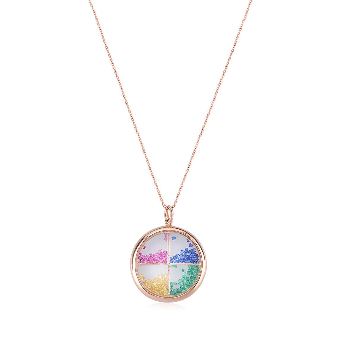 EMILIANO JEWELLERY 925 AYAR ZİRKON TAŞLI YUVARLAK KOLYE